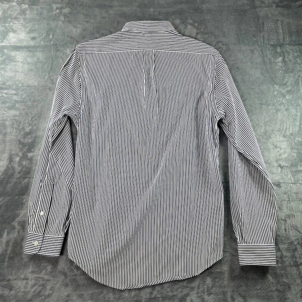 Polo Ralph Lauren Slim Fit Button Down Shirt Mens M Blue Striped Flesh Pony
